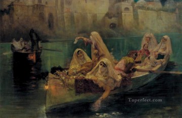 Frederick Arthur Bridgman Painting - The Harem Boats Frederick Arthur Bridgman